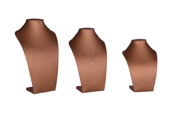 Brown Fabric Jewllery Bust
